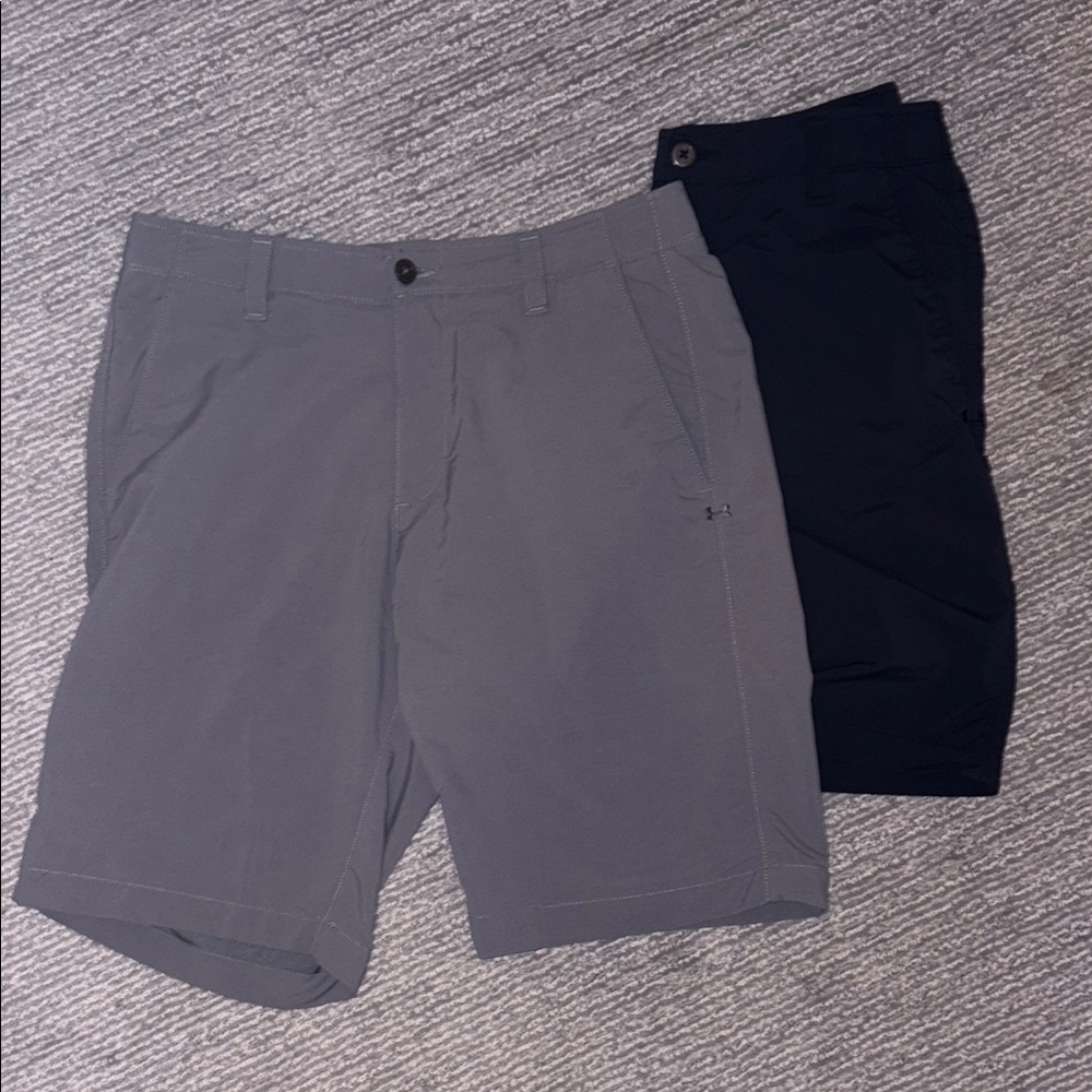 Under Armour Men's Dual Pack Gray and Black Shorts